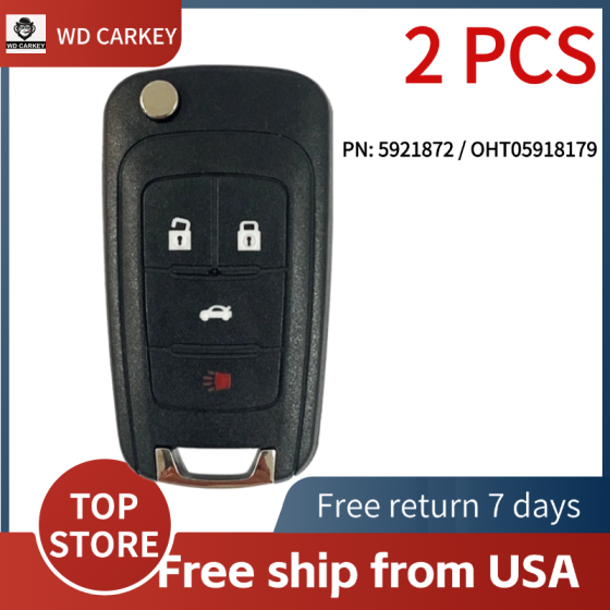 Buick Chevrolet GM 4 Button Flip Key Remote 2010-2021 For OHT01060512